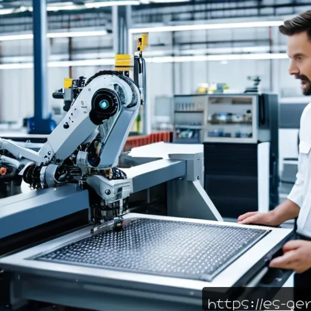 독일어 경제 관련 용어 - A detailed, realistic scene inside a modern German manufacturing plant focused on automotive product...