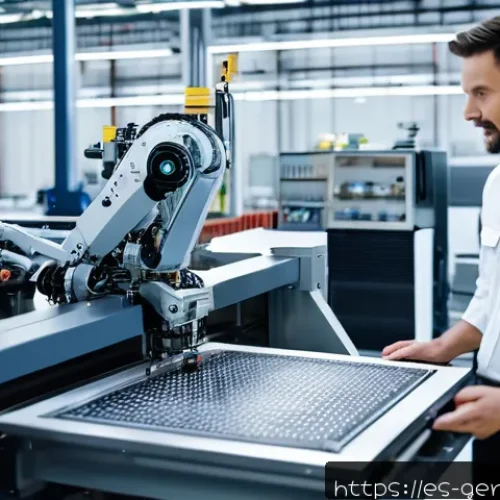 Home 32 독일어 경제 관련 용어 - A detailed, realistic scene inside a modern German manufacturing plant focused on automotive product...